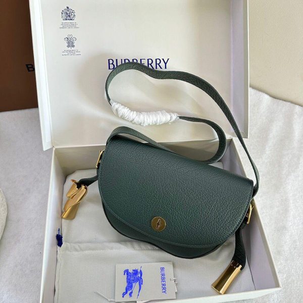Burberry Chess Small Leather Satchel Bag in Green 25*6.5*17.5 CM (Mirror Quality)