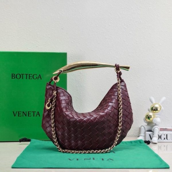 Bottega Veneta Sardine Chain in Red Wine 33*20*4 CM (Mirror Quality)