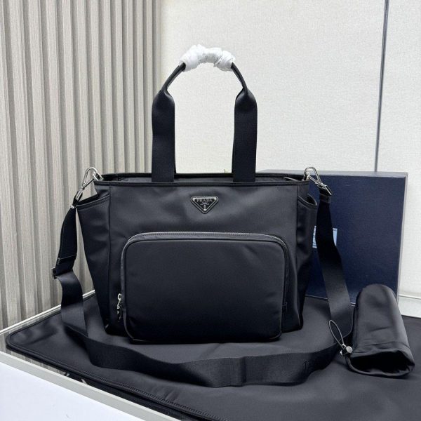 Prada Re-Nylon Baby Bag in Black 36*31*18 CM (Mirror Quality)