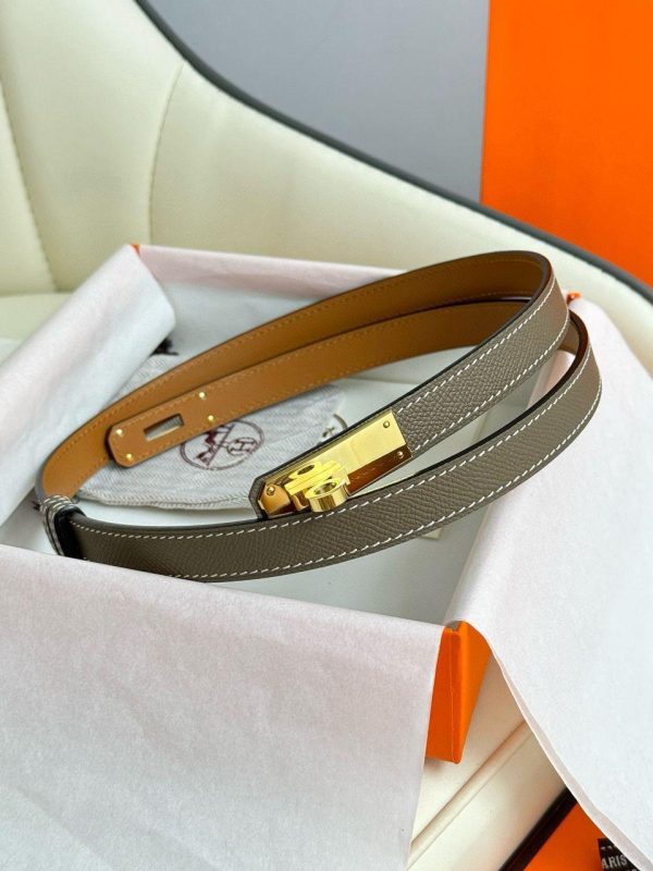 Hermes Kelly 18 Belt in Gray