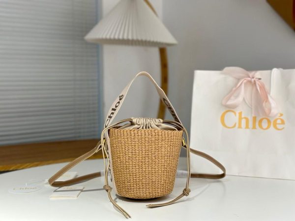 Chloé Small Woody Basket in Natural Fibers 17*16*16 CM (Mirror Quality)