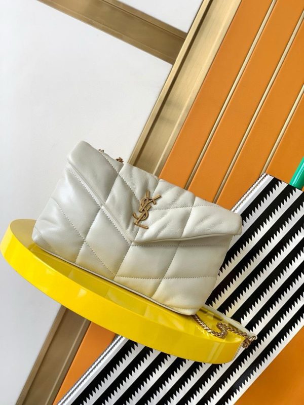 YSL Toy Puffer in White 23*15.5*8.5 CM (Next to Original)