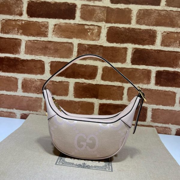 Gucci Ophidia Zip Hobo Jumbo GG Canvas Mini Light Pink 20*15*5 CM (Next to Original)
