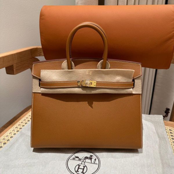 Hermes Birkin Tote Bag Golden Hardware in Brown 25 CM (Next to Original)