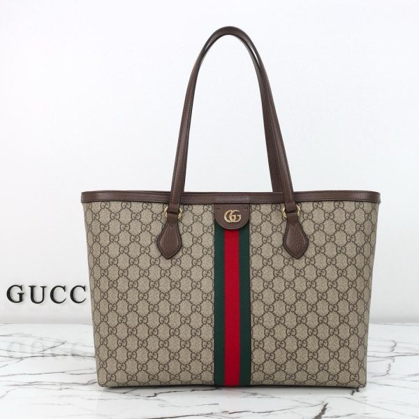Gucci Ophidia Large Tote Bag in Brown 38*28*14 CM (Next to Original)