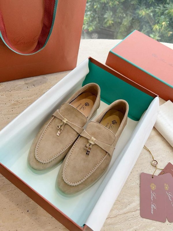 Loro Piana Summer Charms Walk Loafer in Sandstone Color