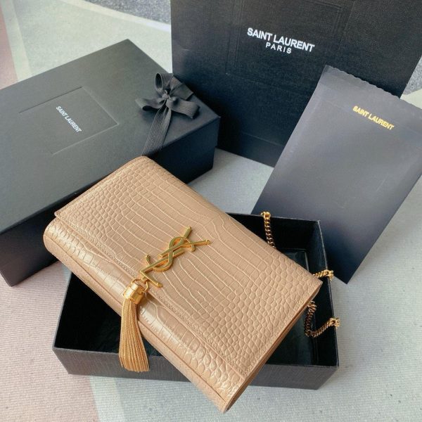 YSL Kate Medium Tassel in Beige 24.5*14.5*5 CM (Mirror Quality)