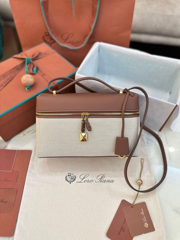 Loro Piana Extra Bag L27 in Linen 27*16*10 CM (Mirror Quality)