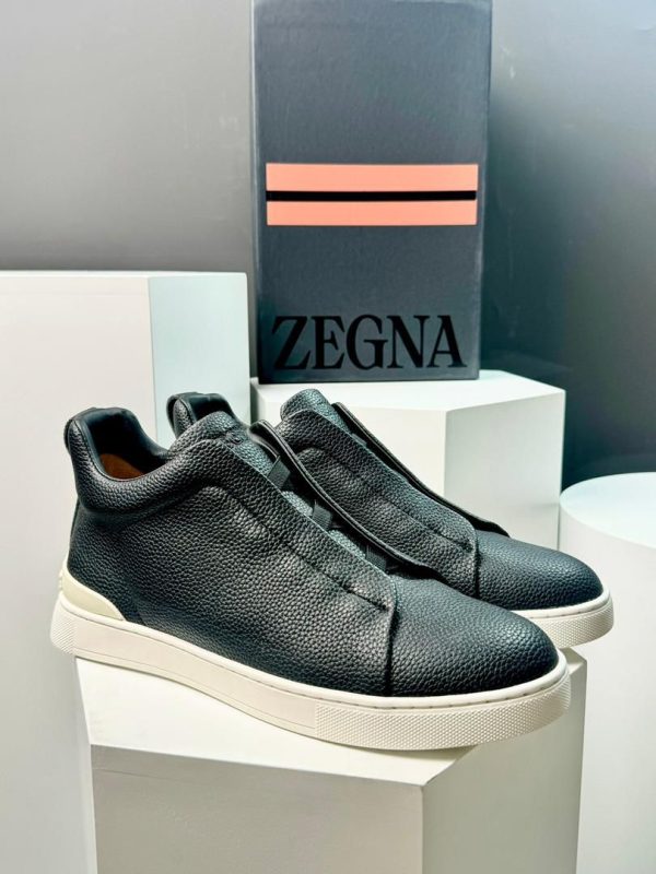 Zegna Triple Stitch Sneakers in Black for Men