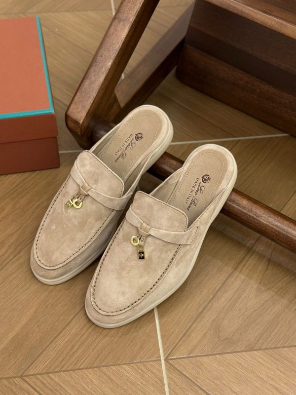 Loro Piana Charms Walk Babouche Loafers in Beige for Women