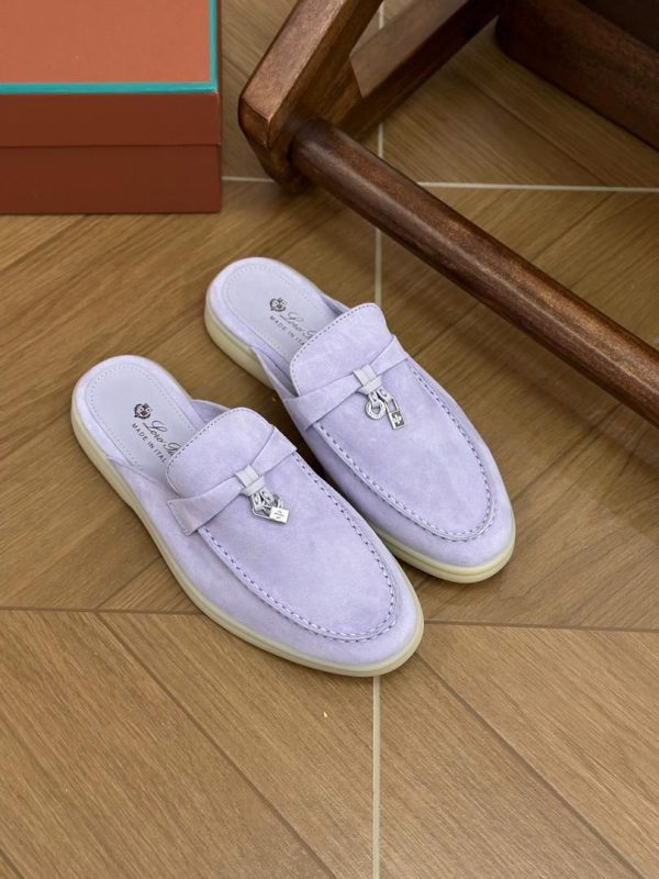 Loro Piana Charms Walk Babouche Loafers in Light Purple for Women
